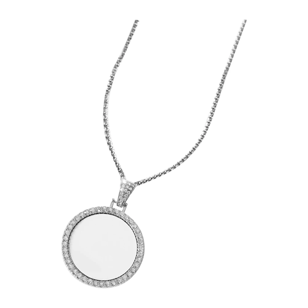 

Rhinestone Pendant Large Size DIY Sublimation Blanks Jewelry Trays Charm Necklace Bracelet Charms Metal Accessories