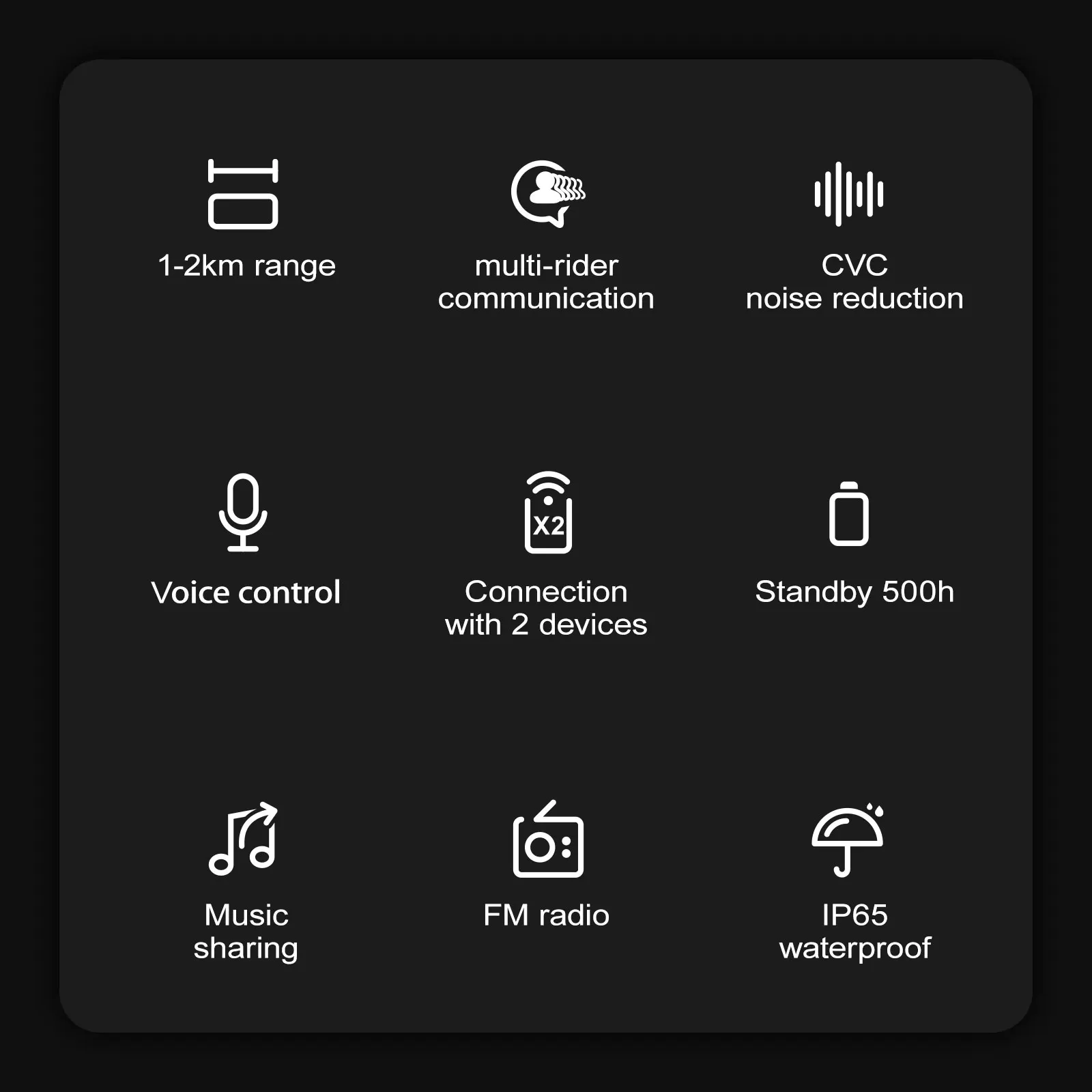 X6 Pro หมวกกันน็อครถจักรยานยนต์ชุดหูฟังอินเตอร์คอม BT 5.1 8 Riders Full Duplex Interphone พร้อม DSP CVC ลดเสียงรบกวนการแชร์เพลง FM
