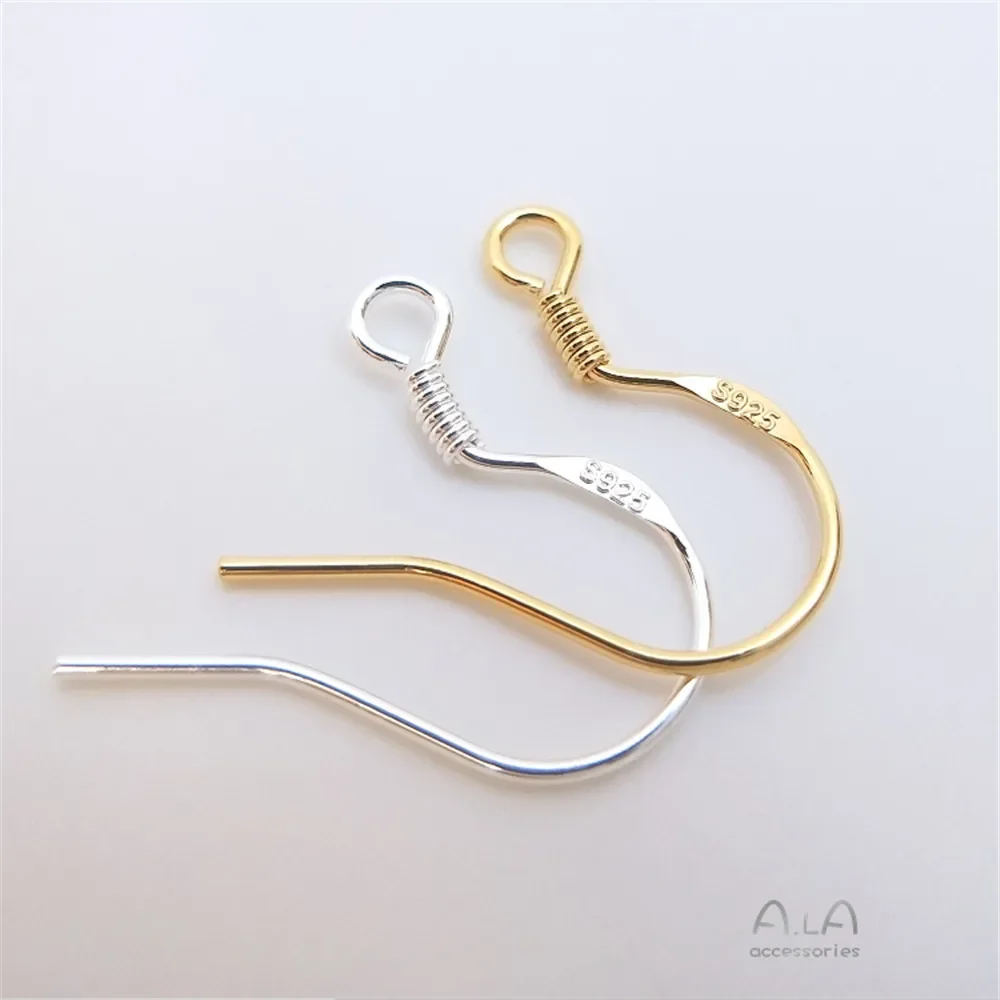 S925 Full-body sterling silver earhook plated 18K gold platinum 14K gold color earring accessories DIY handmade materials