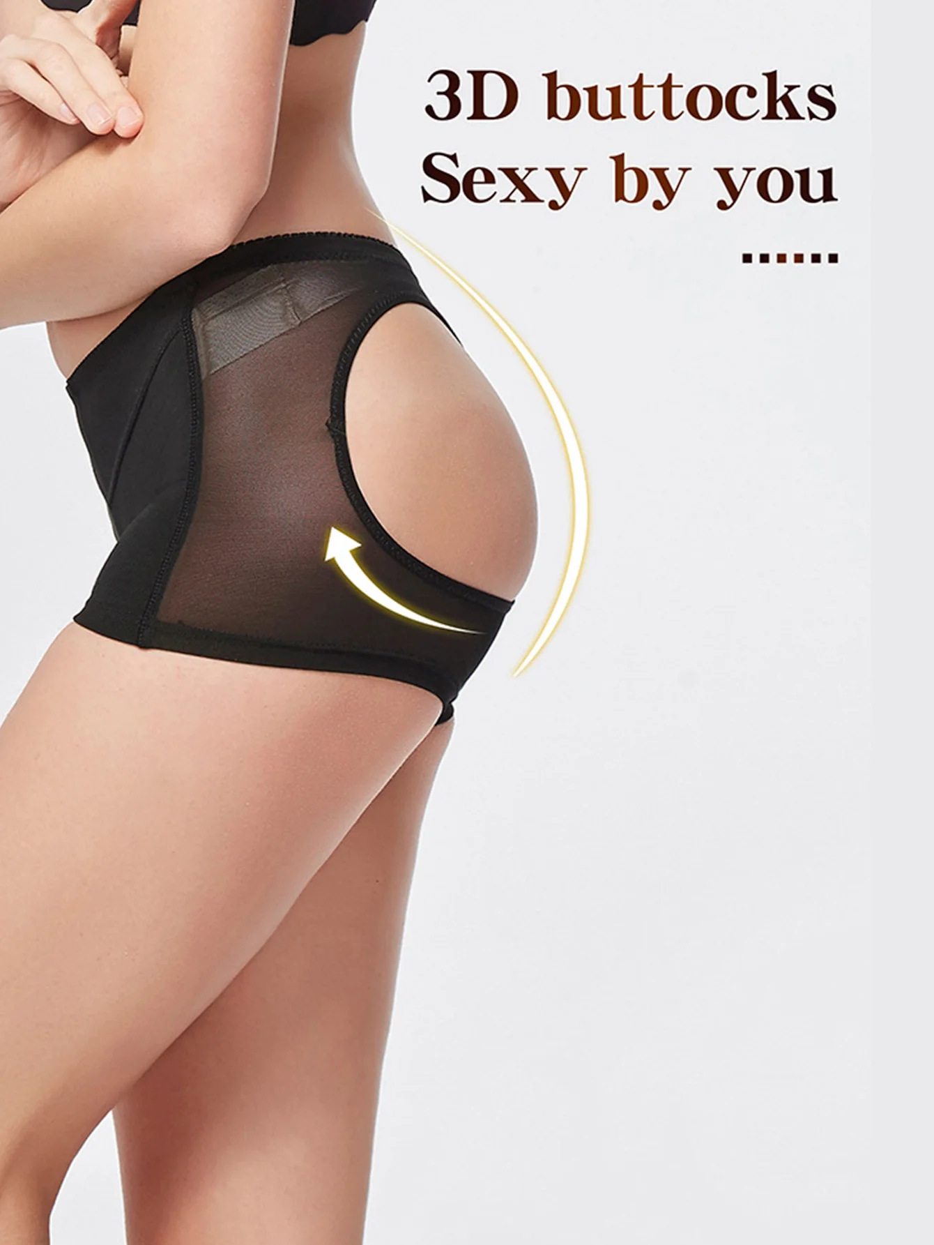 مجموعة لباس داخلي نسائي أسود من قطعتين: التحكم الكامل في الشكل، رفع الأرداف بدون خياطة ومُرَفِّق الوركين للتنغيم والدعم