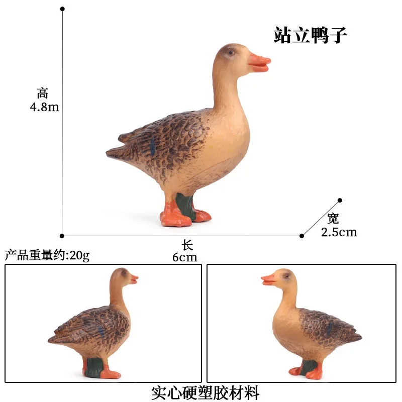 Домашняя красочная парча, курица, утка, сельскохозяйственные животные для детей, украшение, фазан, животное Монтессори, образование, пластиковые игрушки, модель