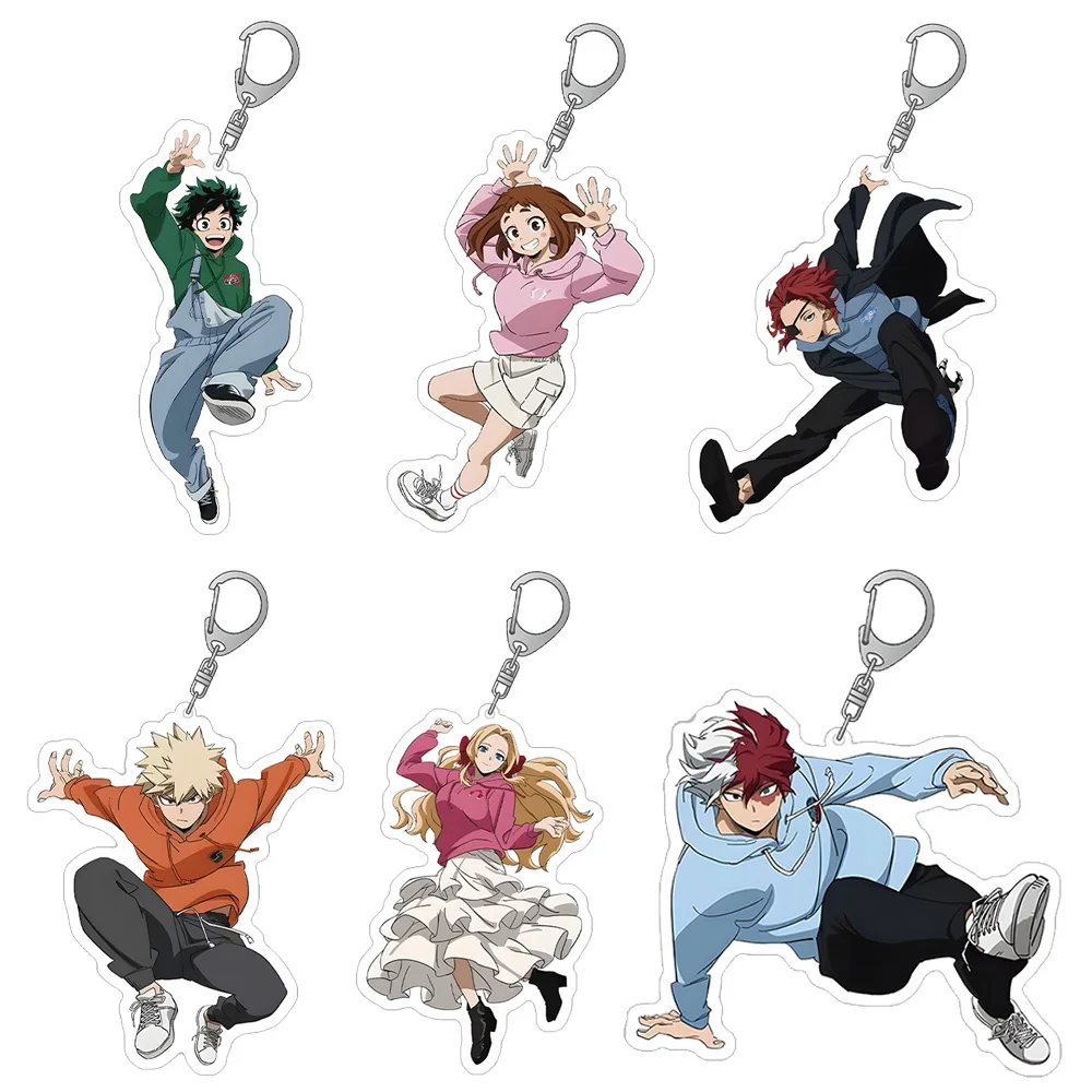 بطلي الأكاديمية شخصية Ochaco Uraraka Shoto Todoroki Anna Scervino Giulio Gandini جديد سلسلة مفاتيح مصنوعة من الأكريليك قلادة لعبة أنيمي #1