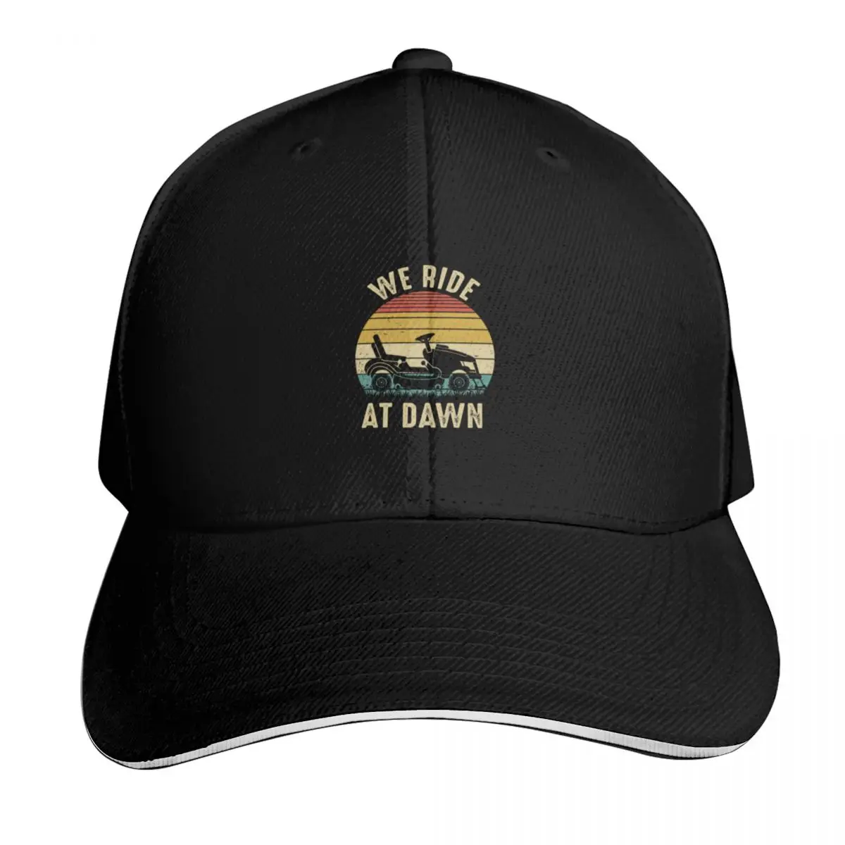 We Ride At Dawn Lawnmower for Dad Fathers Day Vintage - We Ride At Dawn Lawnmower Baseball Cap