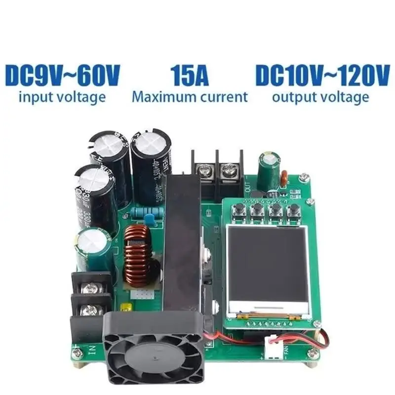 ABNM High Precision Voltage Regulator 900W 15A Boost Converter DC-DC 9V-60V To 10V-120V Step-Up Control Module Transformer