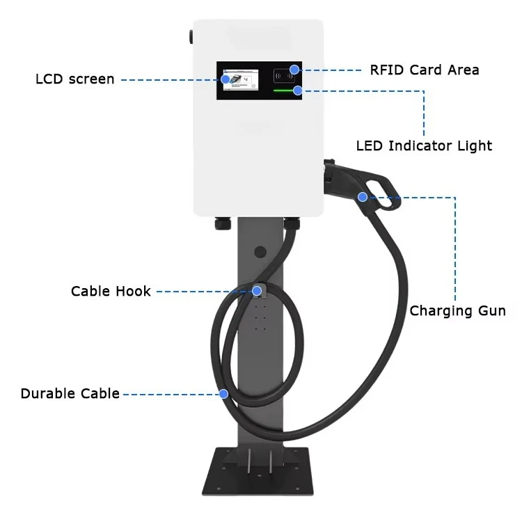 Electrly Power Mini 20-40kW Floor-mounted Cable Ev Charger Intelligent Energy Vehicle Charging Pile Modbus for Car Ev Charger