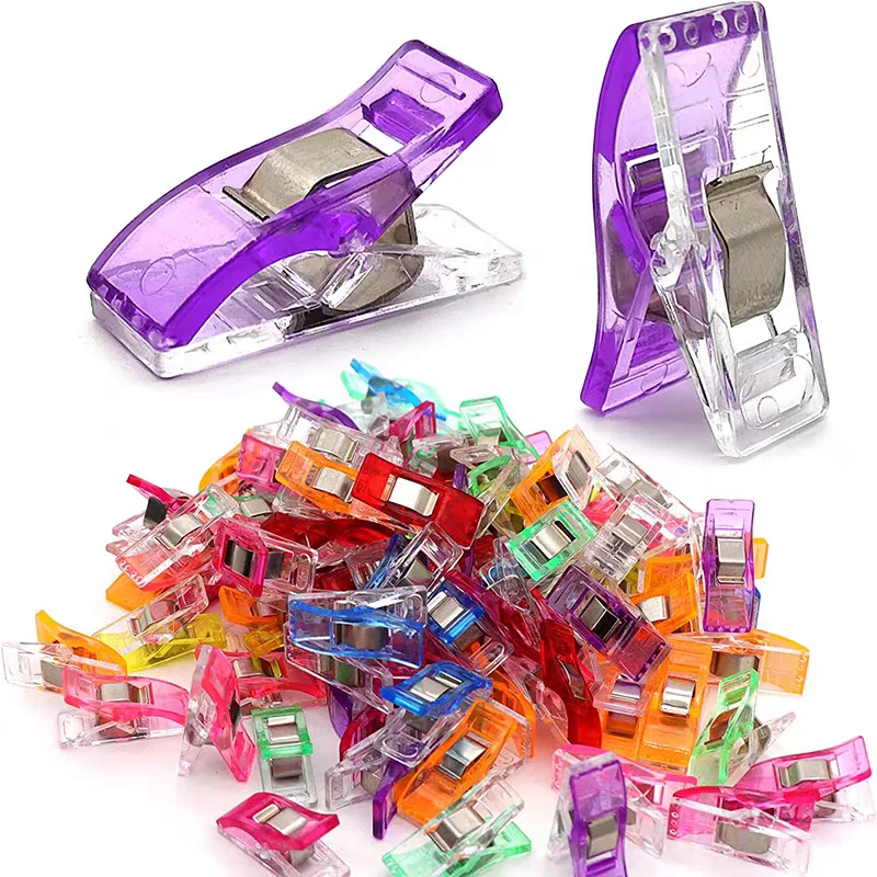Colorful Multi-Purpose Sewing Clip Set, Plastic Handcrafted Crochet Knitting Safety Garment Clips, Suitable for Paper, Fabric Se