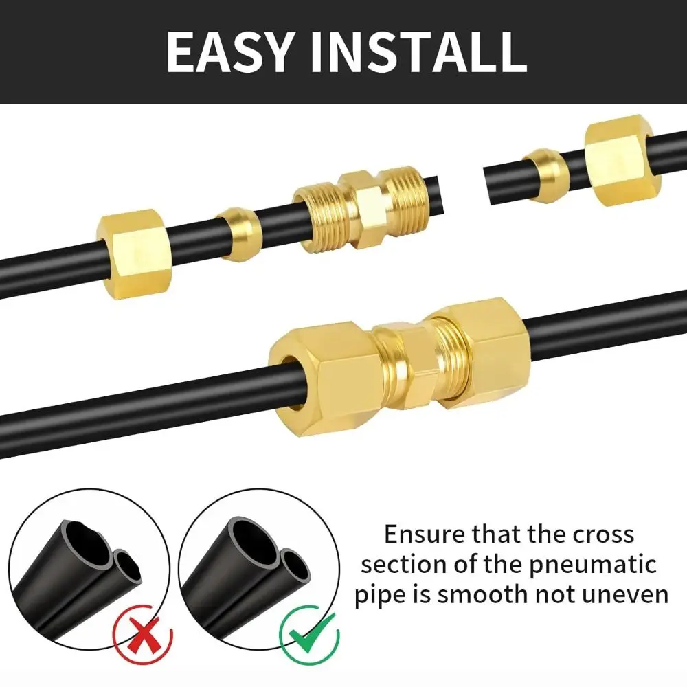 Adapter Brass Brass Compression Fitting Straight Multiple Sizes Tube Fitting Connector Pipe Fitting Adapter