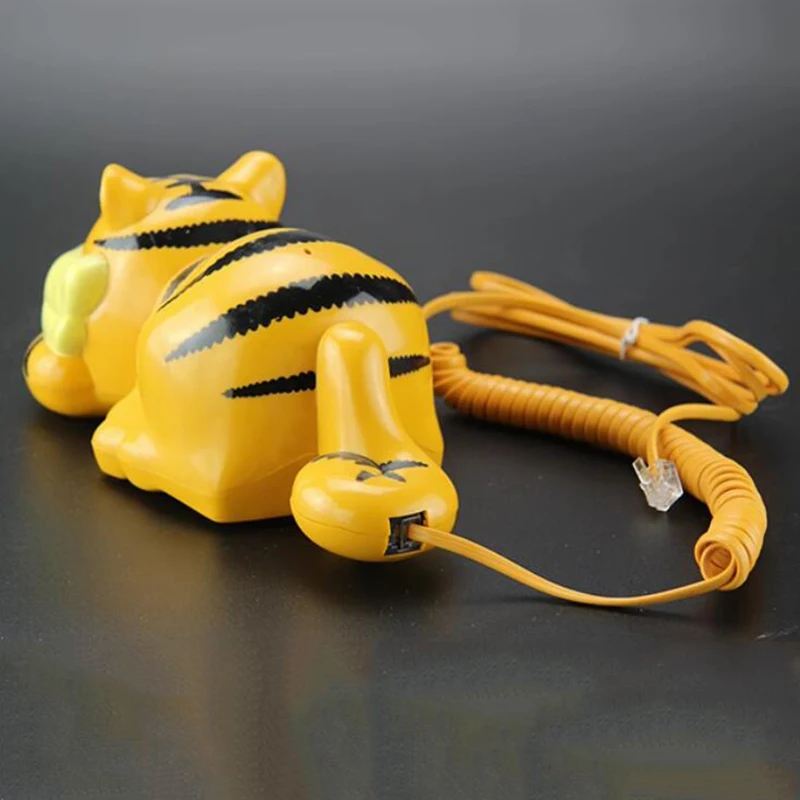 Cute Tiger Mouth Corded Phone Telephone with LED Indicator, Desktop phone Audio / Redial, Mini Landline Telephone,Christmas Gift