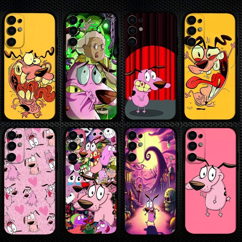 

Courages Cowardly Dog Phone Case For Samsung S25,S24,S21,S22,S23,S30,Ultra,S20,Plus,Fe,Lite,Note,10,9,5G Black Cover