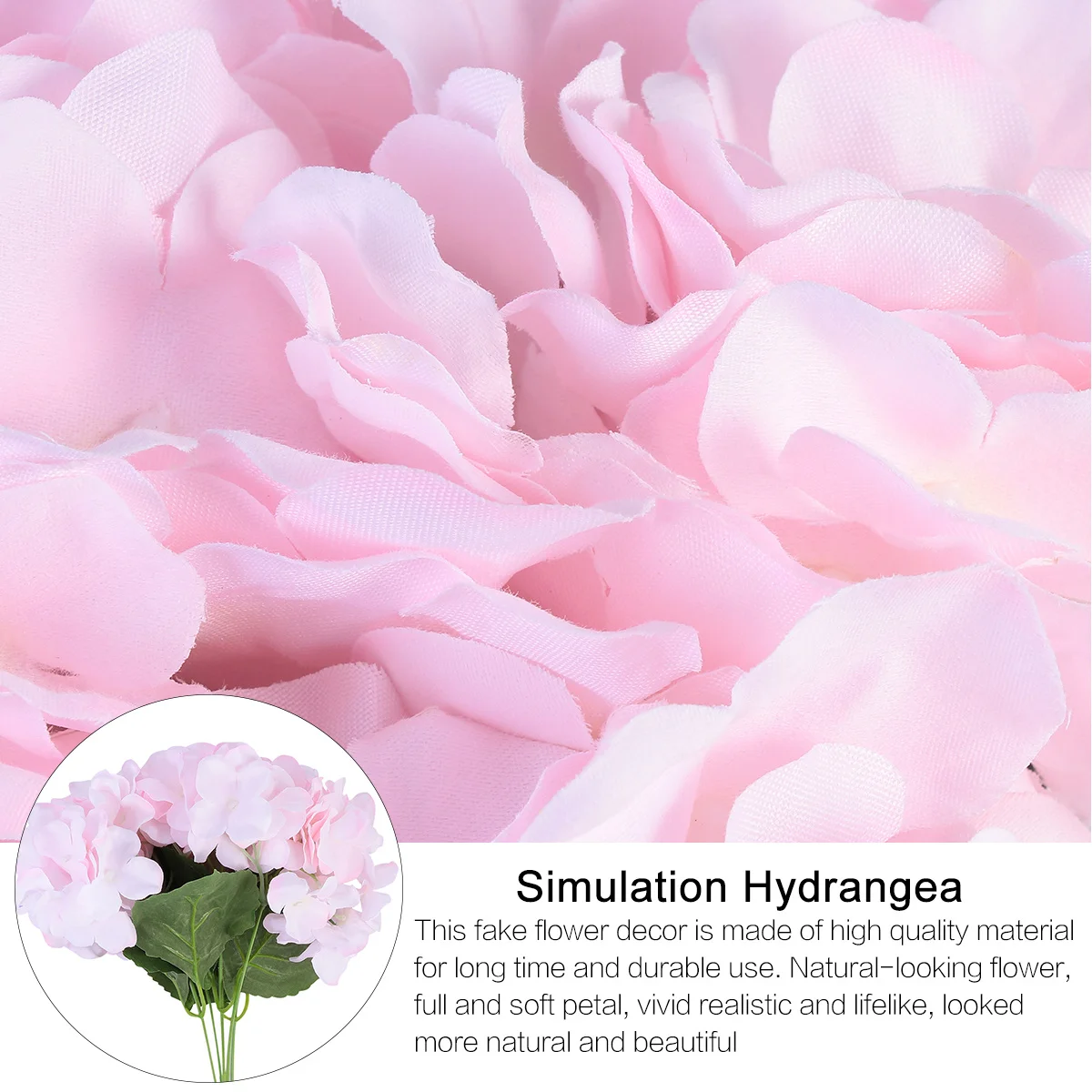

Simulation Hydrangea Flower Ornament Full Petal Lifelike Decorative Wedding Flower Decor Romantic Home Decoration