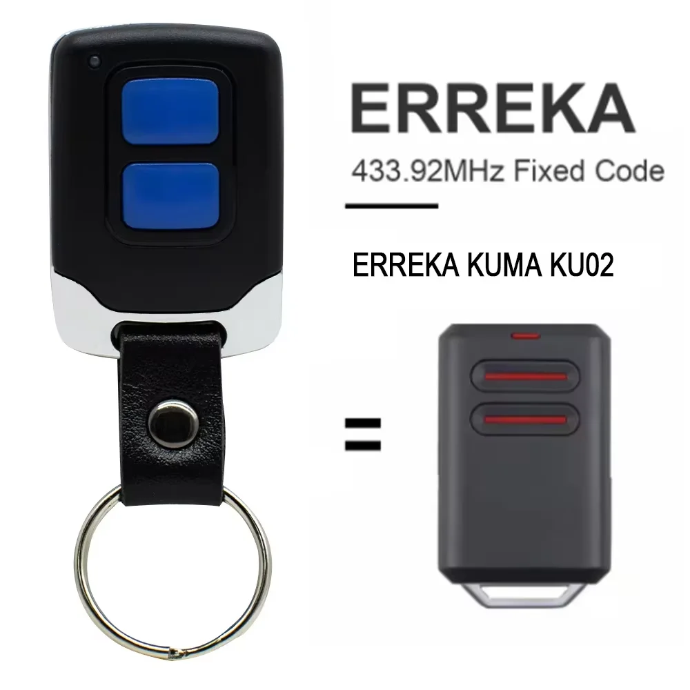 For ERREKA Garage Control For Clone ERREKA LUNA Door Transmitter ERREKA RESON 433.92MHz Fixed Code Garage Command Remote Control
