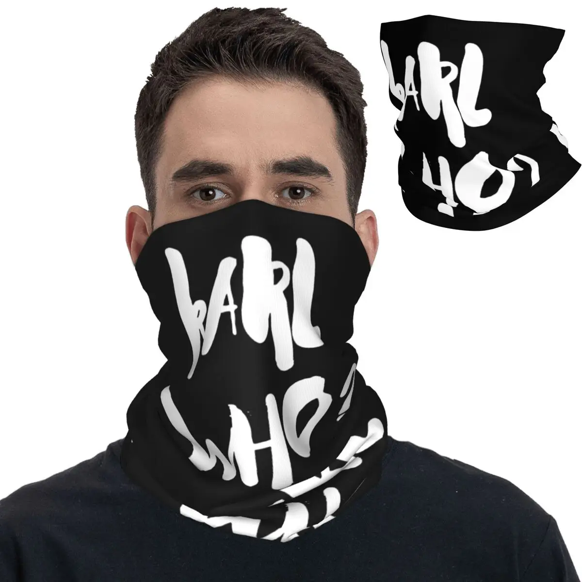 

Karl Who Slogan Bandana Neck Cover Printed Mask Scarf Warm Cycling Scarf Cycling for Men Women Adult Winter