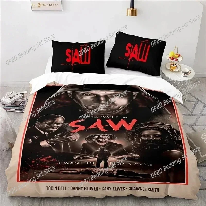 3D Print Horror Saw Movie Bedding Set Boys Girls Twin Queen Size Duvet Cover Pillowcase Bed Fashion Home Textileextile