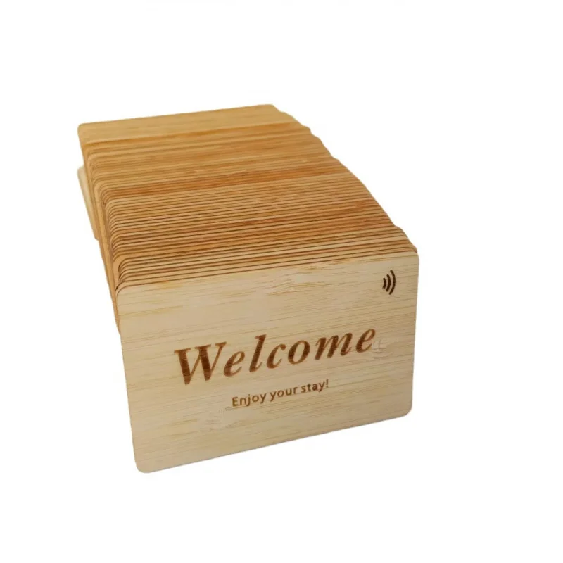 Customized NFC Business Card Wooden RFID Hotel Room Card Compatible with KABA/SALTO//SAFLOK
