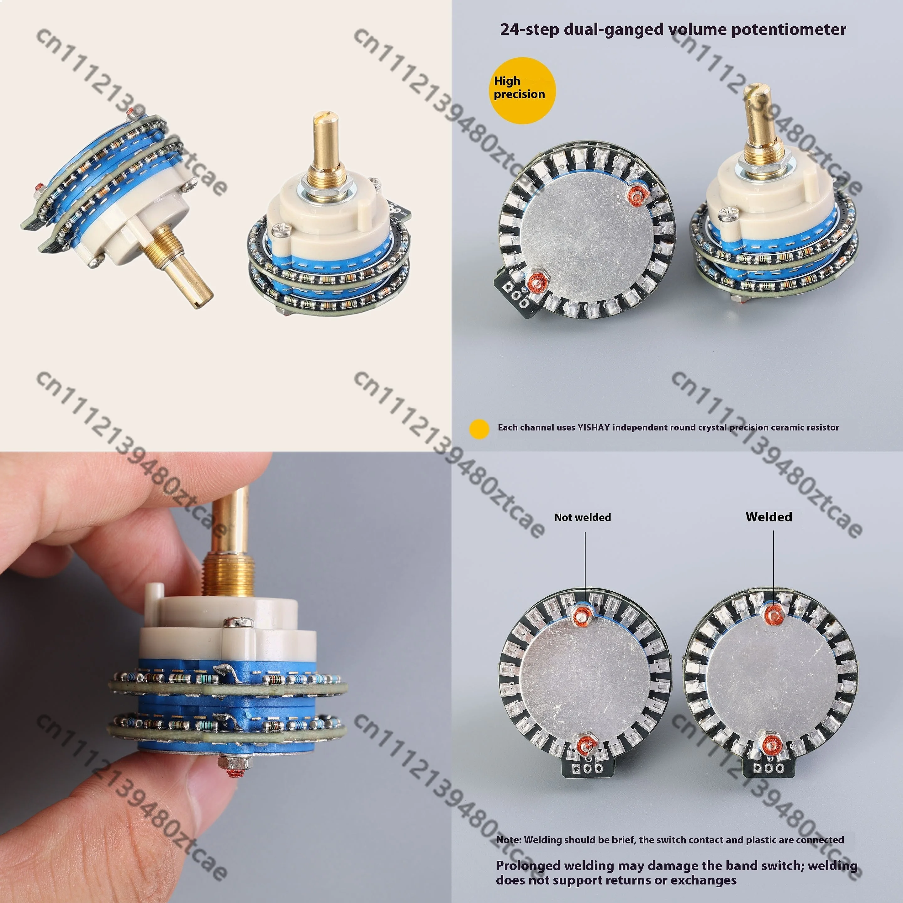 High Precision 24 Level 50K Stepper Dual Channel Volume Knob Potentiometer Audio Volume Control