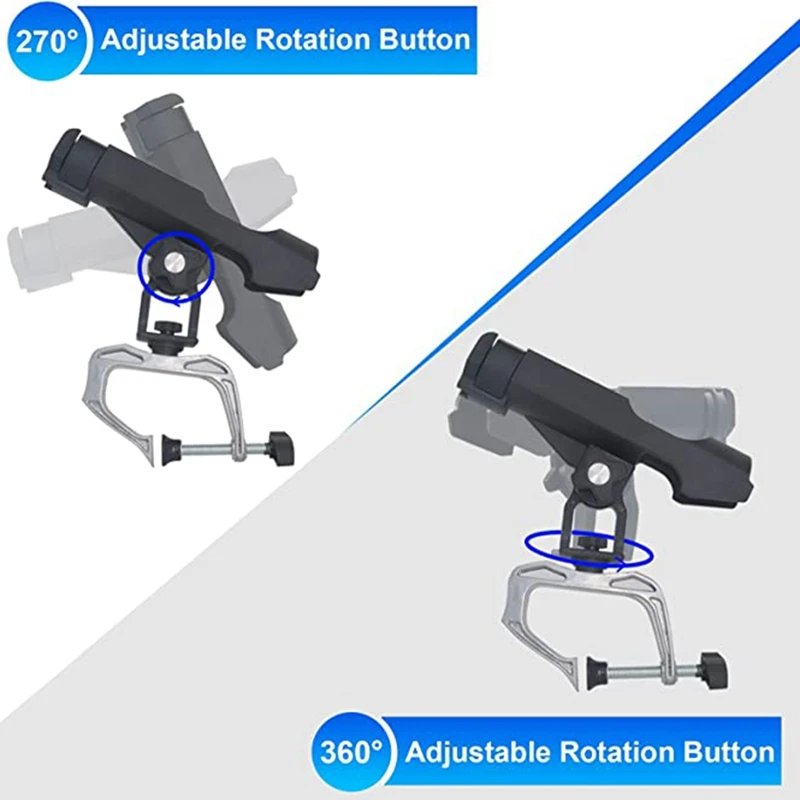 보트 낚싯대 거치대, 360 도 조절식 낚싯대 거치대, 개방 접이식 낚싯대 거치대