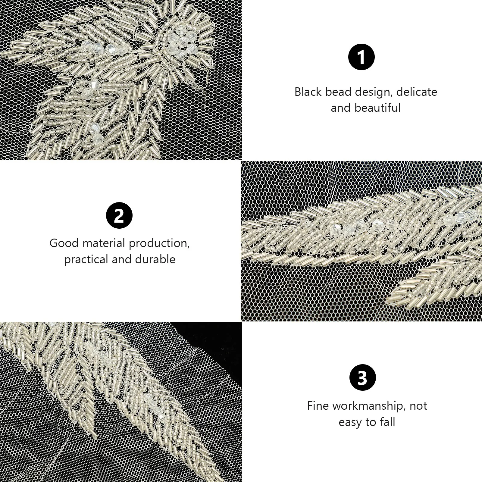 

Winged Brocade Appliques Handmade Beaded Embroidered Patches Sewing Wedding Decorative Fashion Accessories Glass Shoulder Pins