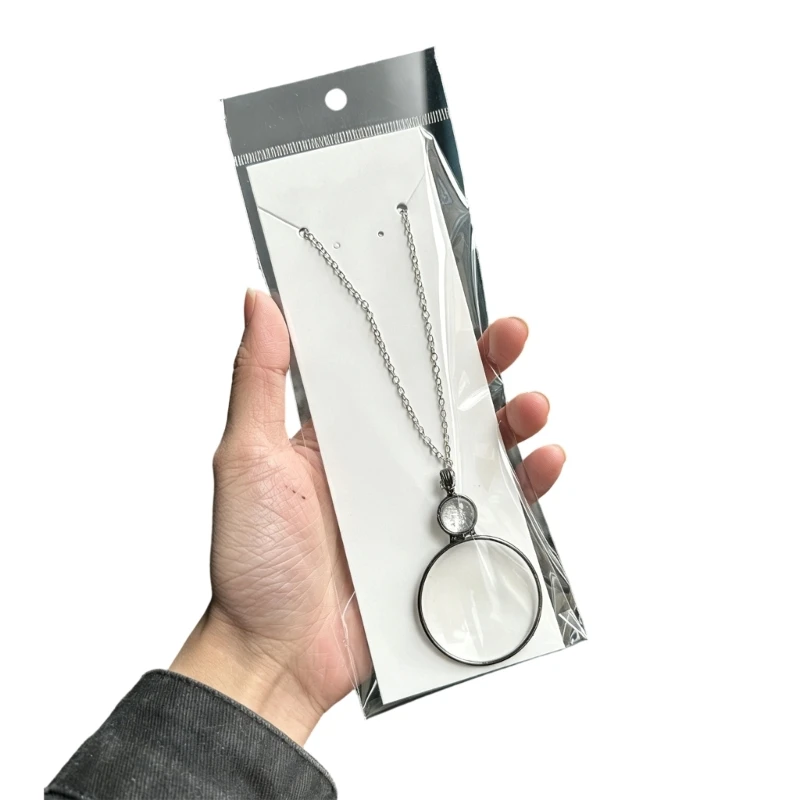 Stylish Resin Magnifier Jewelry With Adjustable 80cm Chain Glass Pendant Necklace For Readers And Artists E0BF