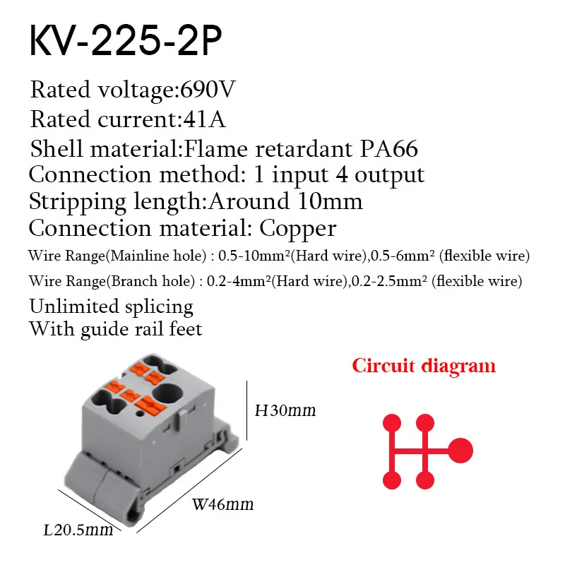 1 Stück eins in mehreren aus Klemmen block Anschluss dose Serie Kabel elektrische Steck verbinder Plug-in spleißbare Splitter Führungs schiene – Detail 10