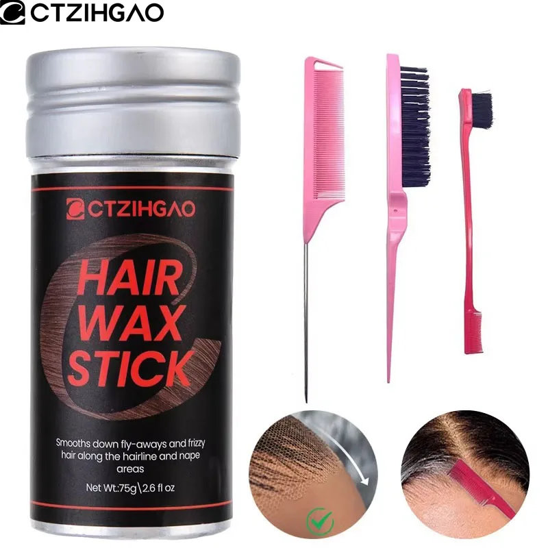 

WANMEI New Products Hair Wax Stick Hair Care Set Private Label with Wax Stick EyeBrow Teasing Brush Double Sided Hair Edge Comb