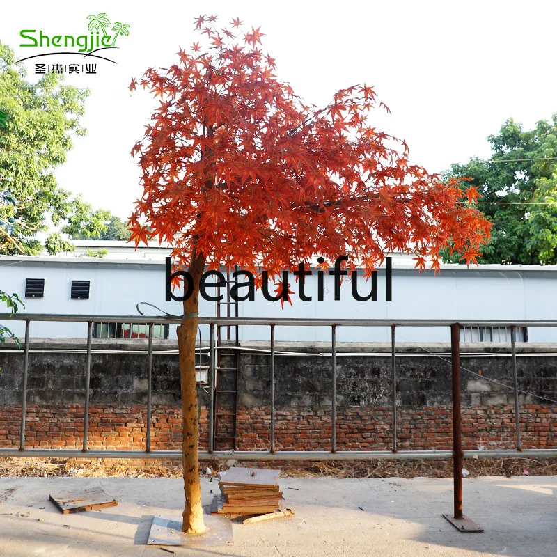 

Simulation red maple characteristic simulation tree shopping mall garden landscaping decoration half maple