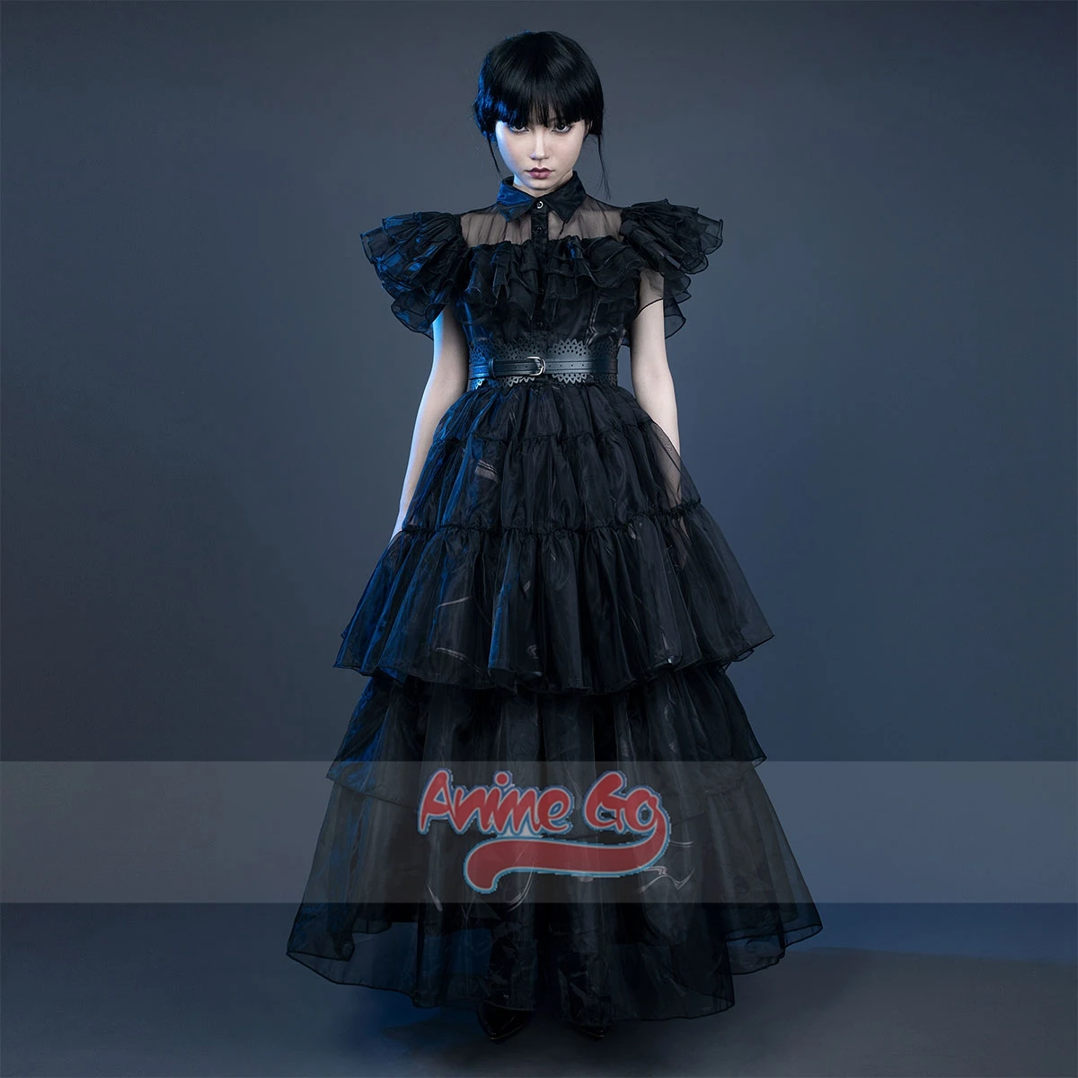 Robe de soirée de danse noire pour femmes et filles, costume de cosplay du mercredi Addams, version améliorée élégante, C07SUL