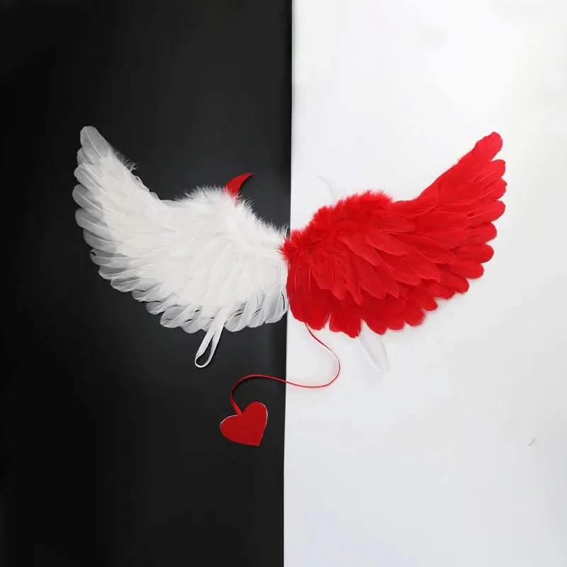 Halloween Angel Devil Monster Wing Christmas Feather Fairy Wings Masquerade Carnival Party Cosplay Costume Props Double Colors