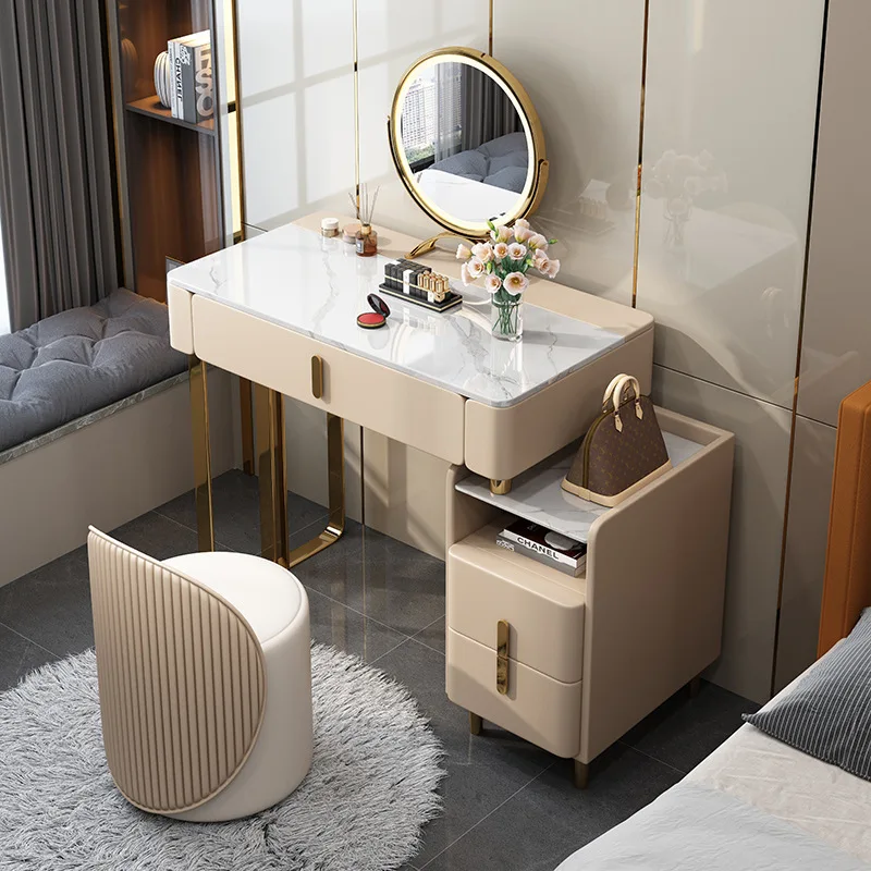 Modern Lights Minimalist Container Drawer Storage Dressing Table White Meuble Chambre Espejo Pie Furniture