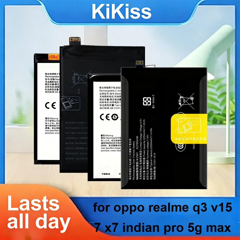 Mobile Phone Battery Long-Lasting BLP857 BLP799 BLP833 2250-4500mAh For Oppo Realme Q3 V15 7 X7 Indian Pro 5G Max