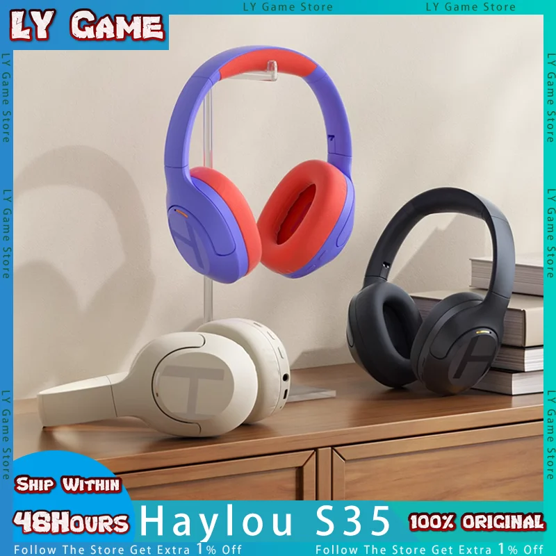 

Haylou S35 Wireless Headphone Bluetooth Anc Long Endurance Active Noise Reduction Headsets Low Delay For PC Phone Customized