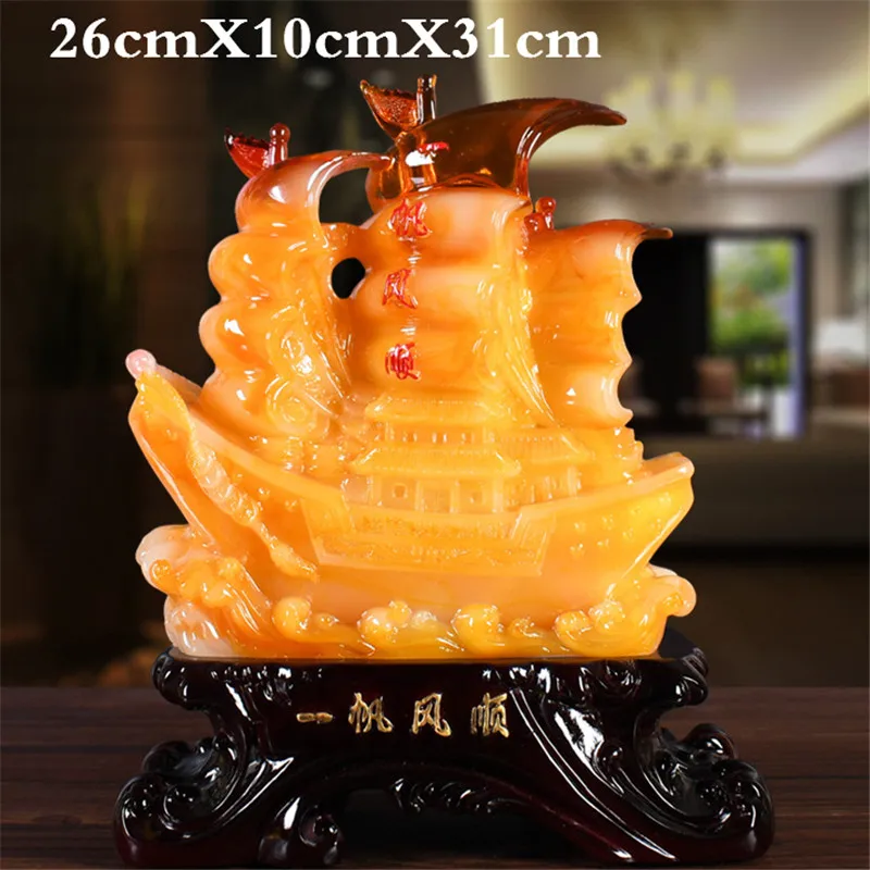 NEW RESIN SAILING DECORATION LUCKY GIFT LIVING ROOM STUDY OFFICE DESKTOP DECORATION DECORATIONS OPENING CHRISTMAS GIFTS WSHYUFEI