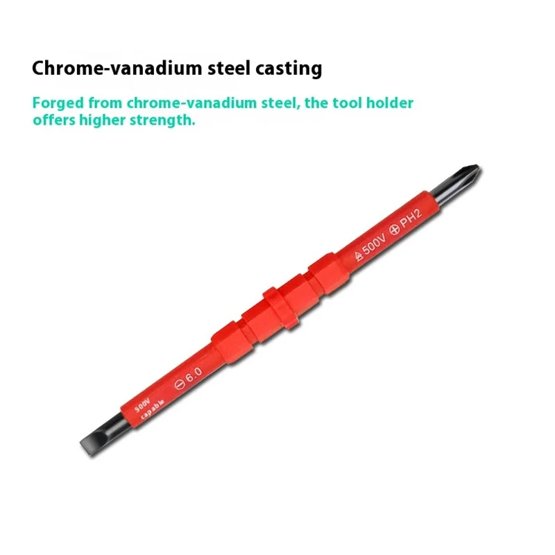 3 in 1 Insulated Screwdriver Set PH1 PH2 Slotted Cross Bits Electrician Tool Kit for Multi Purpose Use