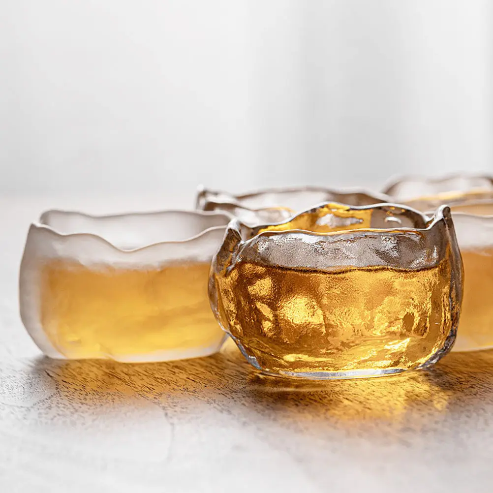 1Pcs High-Quality Crystal-Like Glass Teacup Retro Chinese Tea Cup Heat-Resistant Elegant Tasting Cup for Household Teaware