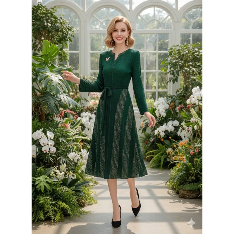 

Miyake плиссированные платья больших размеров Plisse 2026, летние новые модные горячие золотые темпераментные элегантные женские длинные платья с тонкой талией