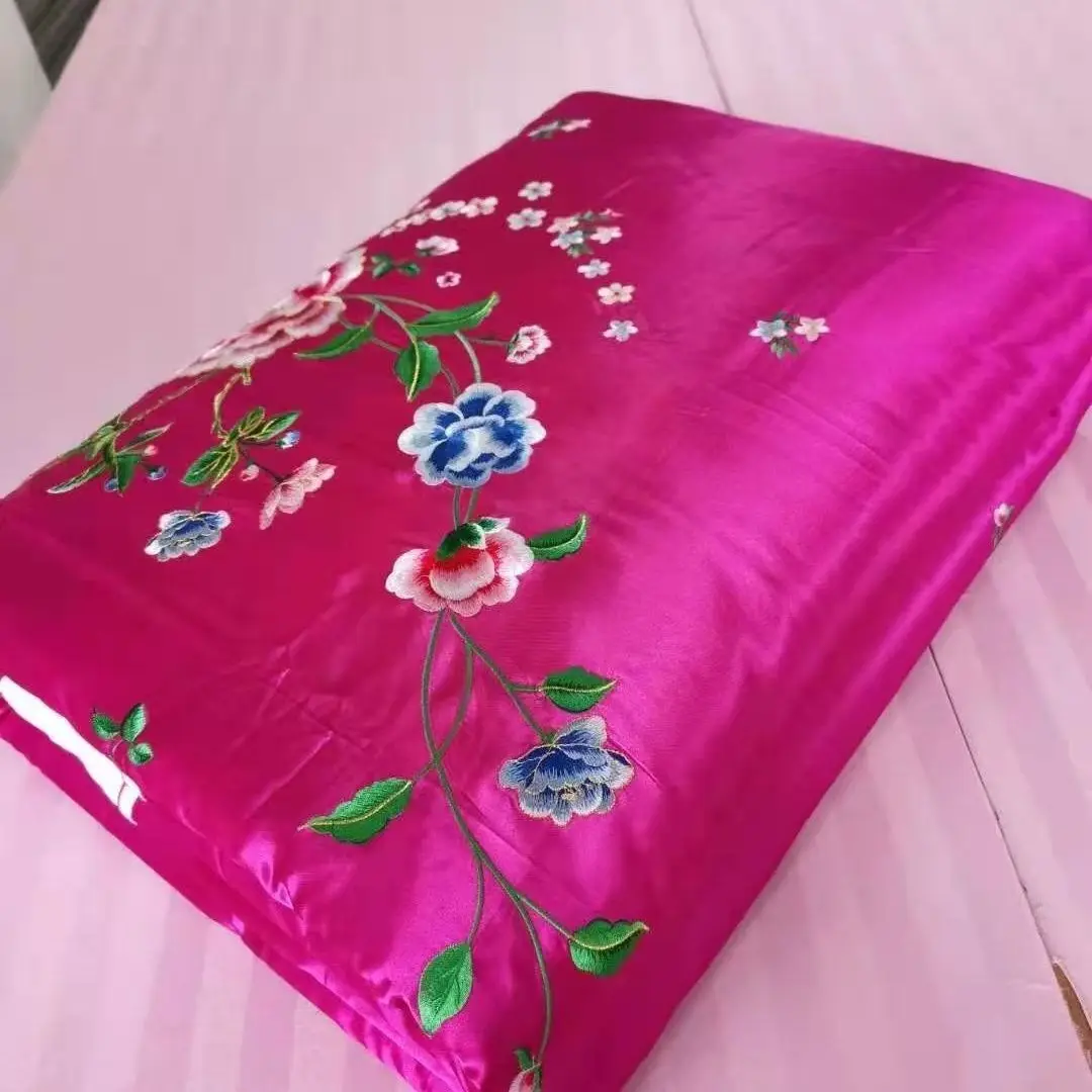 Glossy summer satin silk cover with zipper Ice cool floral print bedspread home bedding