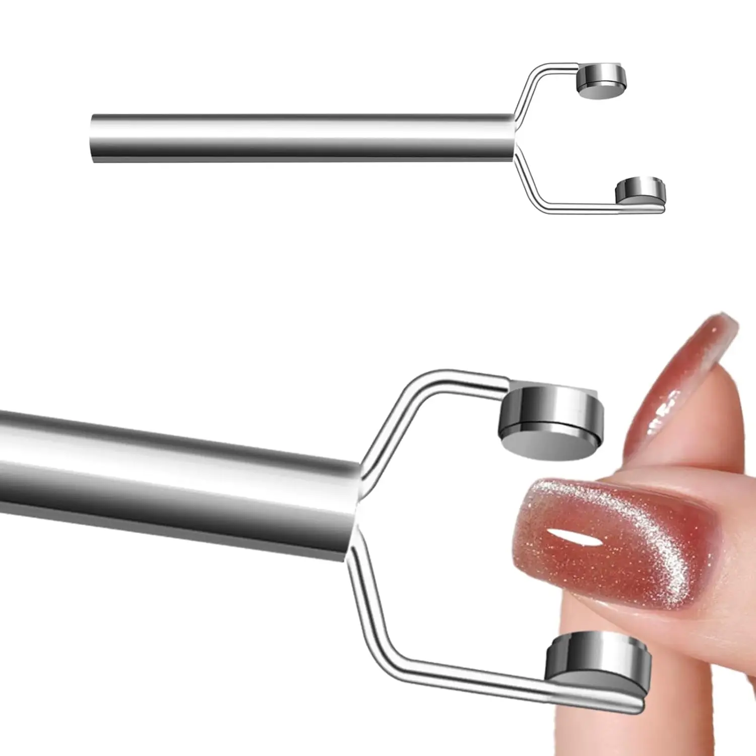 LINMANDA 3 In 1 Cat Eye Nail Art Magnet Y Shaped Double Headed Magnet Multifunctional Nail Art Design Tool Suitable for Home Use
