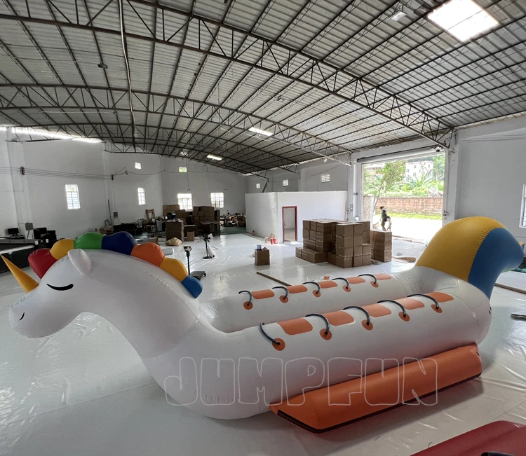 

No Inventory, Customization Required Water Boat For Adults 10 Persons Inflatable Unicorn Towable Banana Boat Two Lane Water