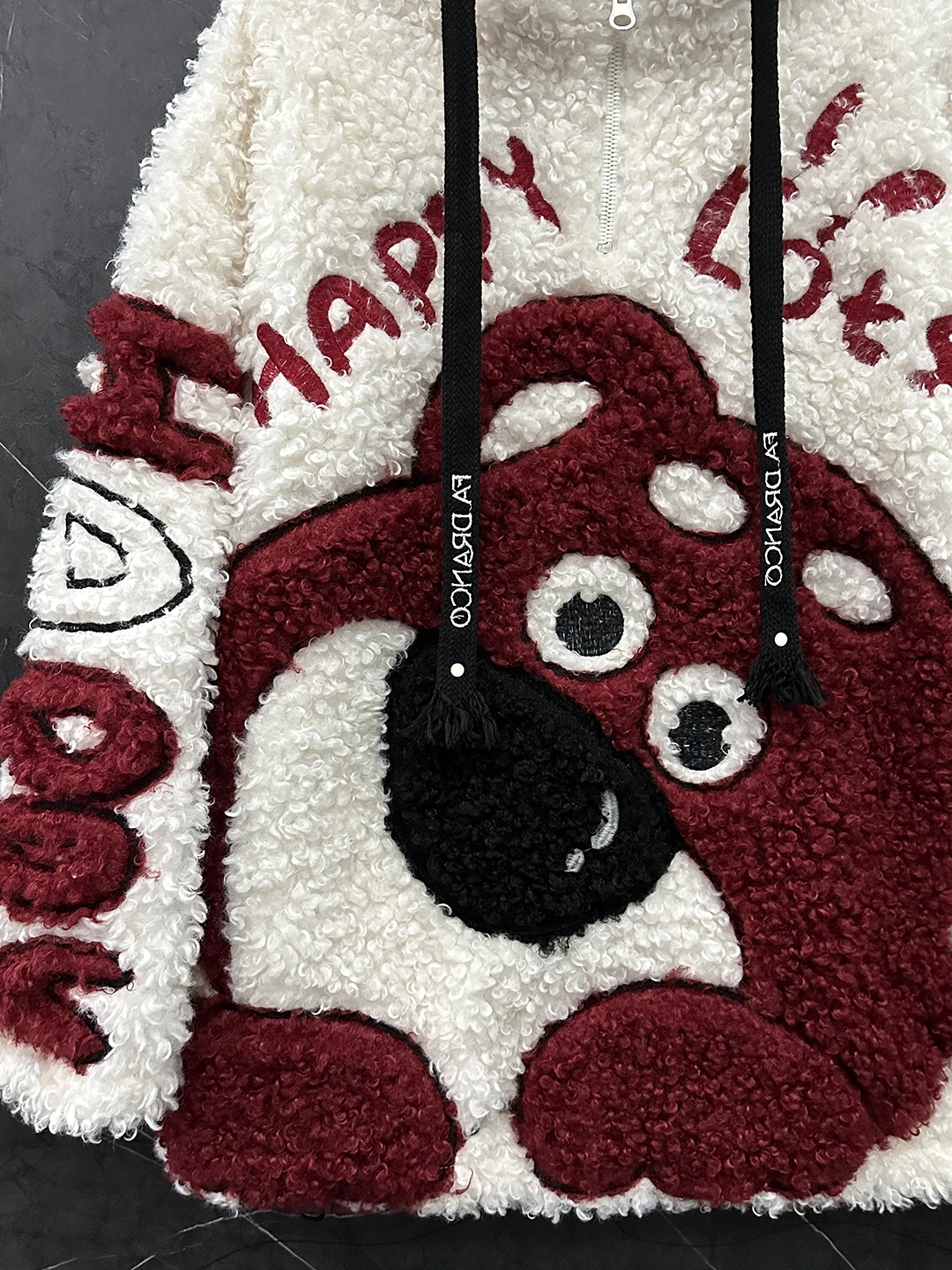 2025 Autumn Winter Heavy Craft Cartoon Bear Lamb Wool Coat for Women Loose Sweet Style Hooded Sweatshirt Top Oversized Hoodie