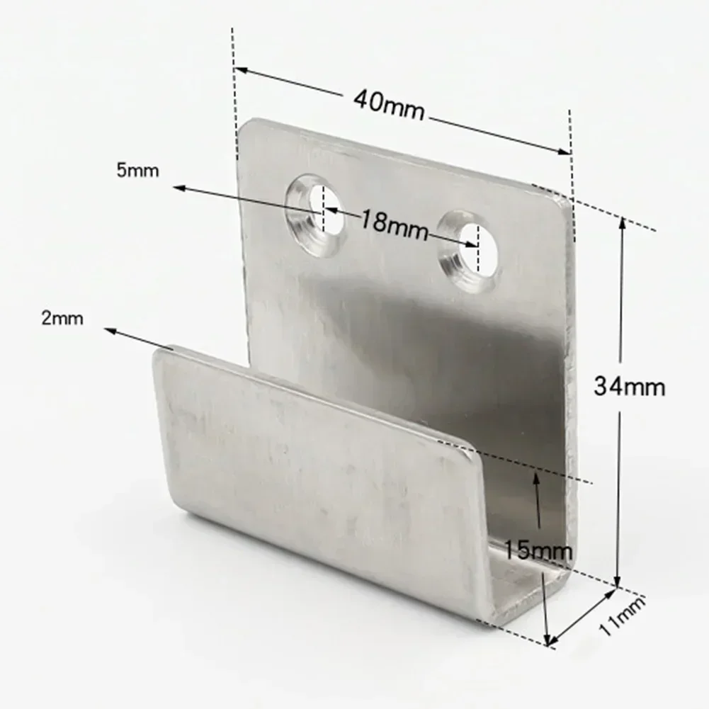 Rust Proof U Shape Corner Brackets Silver Stainless Steel Functional Hanging Hook Good For Tiles Or Mirrors Support