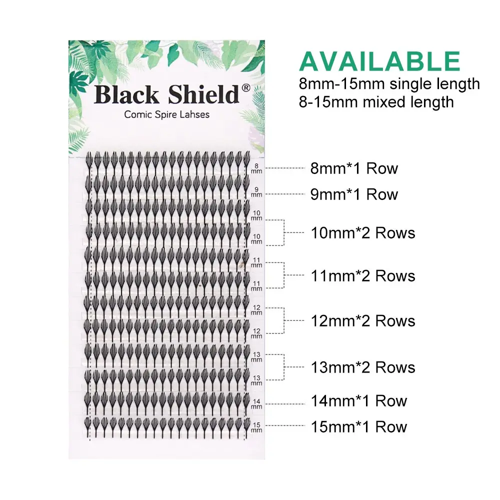 Anime spire pteris extensão de cílios individual natural cashmere mangá cílios postiços super macio pena forma cílios em quadrinhos