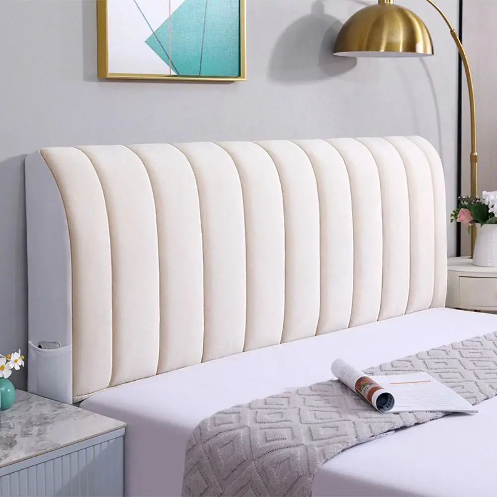 

Thickened Flannel Bedside Cover All-inclusive Anti-Collision Headboard Protector Solid Color Soft Bed Headboard Cover Bedroom