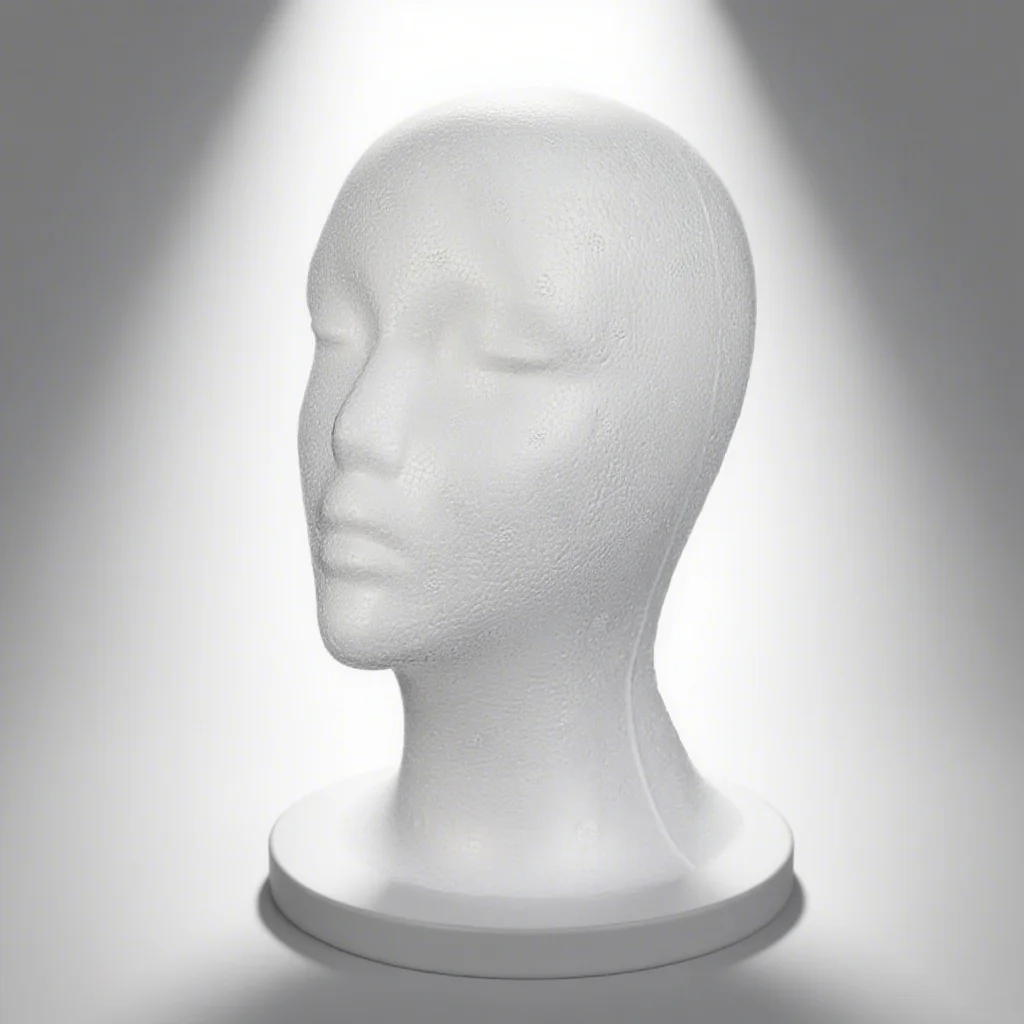 

26CM White Foam Mannequin Head - Glasses Hat Wig Scarf Headphone Display Stand - Headwear Showcase Props for Retail Store