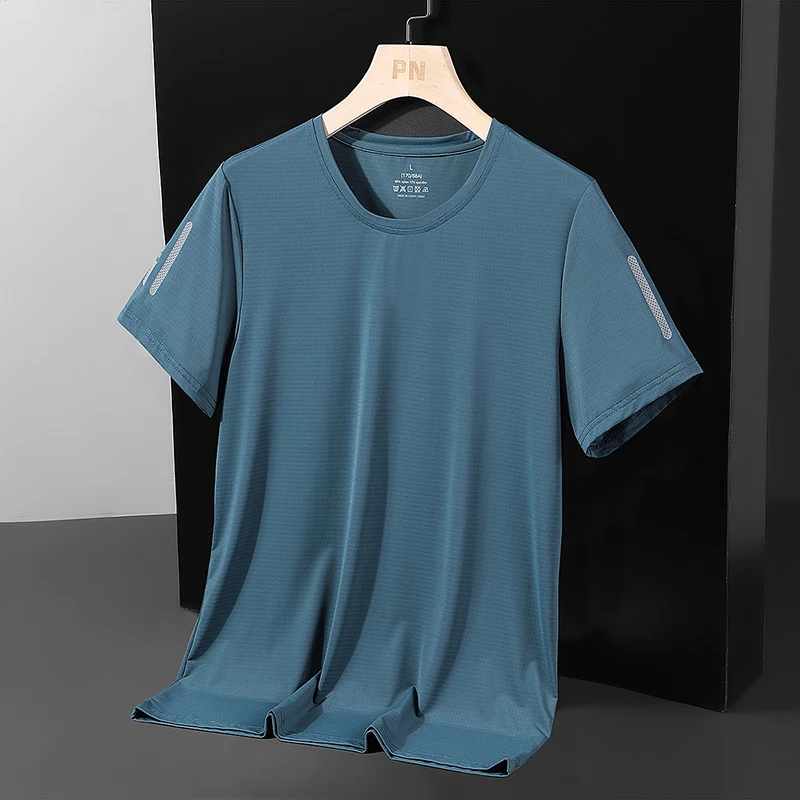 

Summer New Short-sleeved Men's and Women's New Quick-drying Ice Silk Couples Casual Sports Round Neck T-shirt Factory OEM Sales.