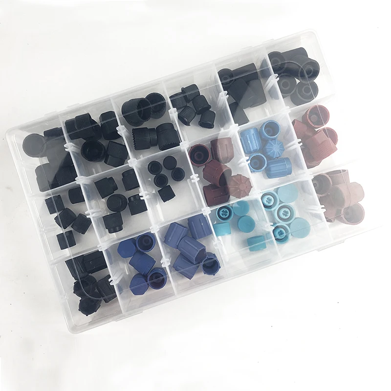 90PCS Car AC Repair Parts Kit Rubber Plastic Seal Set Color Coded Assortment With Storage Case For Automotive HVAC System Mainte