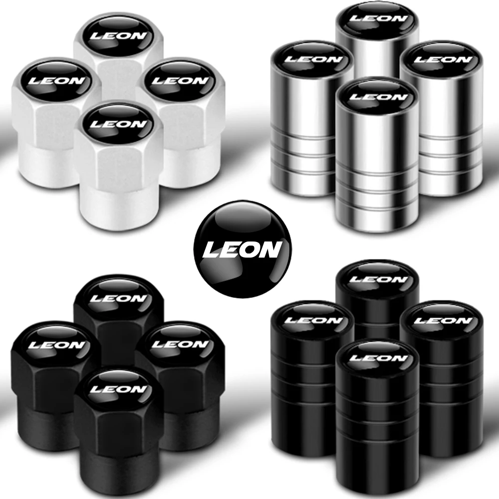 4PCS Car LEON Badge Wheel Tires Valve Caps Tyre Valve Stem Covers for Seat Ibiza 6J 6L Leon Mk3 Mk2 5F Mk1 Cupra Formentor Ateca