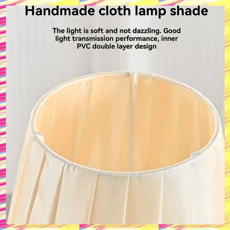 

ABJJ 3W LED Desk Lamp Wooden Table Lamp USB Powered - Portable LED Bedside Lamp Withpleated Shade, 3 Color Touch Sensor