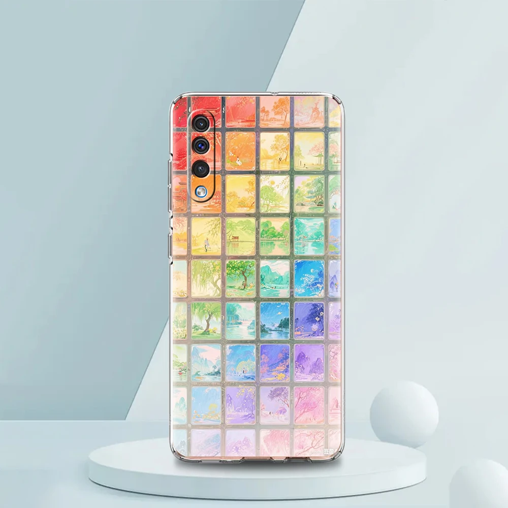 Watercolor Scenery Soft Shell for Samsung Galaxy A57 A56 A37 A36 A26 A16 A12 A20 A22 A24 A34 A54 A30 5G Transparent Phone Case
