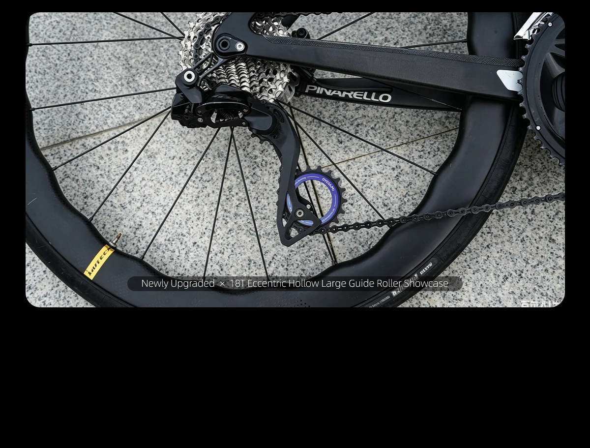 CYCLAMI 18T Keramiklager Fahrrad-Umlenkrolle für MTB Rennrad Hohl 10 11 12 Gang Fahrrad-Führungsteile – Detail 14