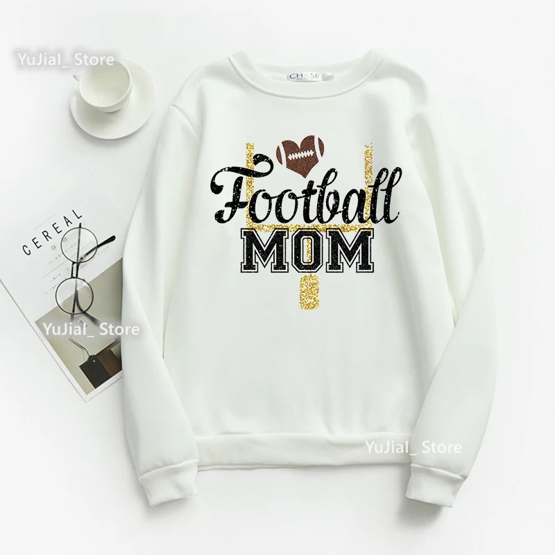 

Football/Baseball Mom Letter Print Sweatshirt Women Mother'S Day Gift Hoodies Fashion Mon Life Jumper Harajuku Tracksuit Coat