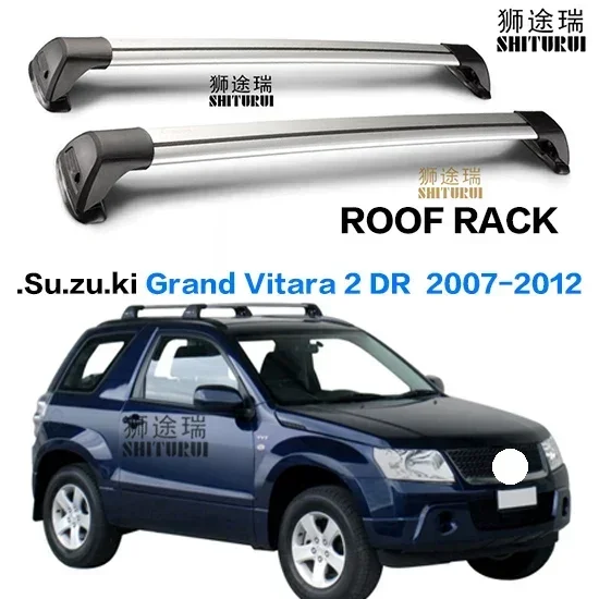 2 pcs For Suzuki Grand Vitara 5 Door SUV  2005-2020 roof rack roof bar car special aluminum alloy belt lock Led shooting